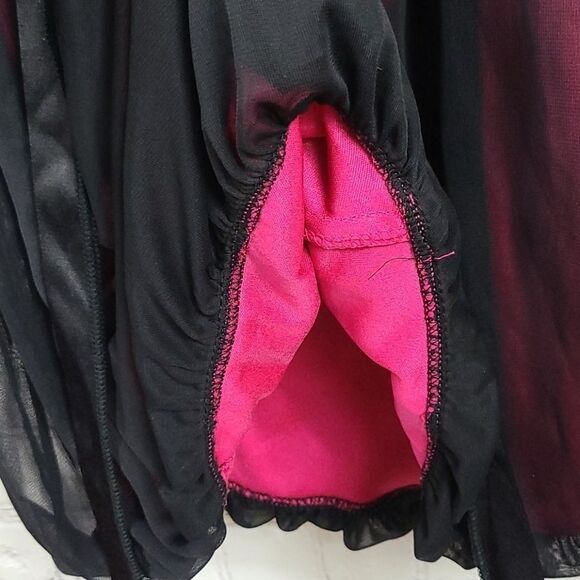 Ruby Rox Black Chiffon Bubble Dress Strapless Pink Party Evening Bridesmaid Prom - Picture 10 of 10